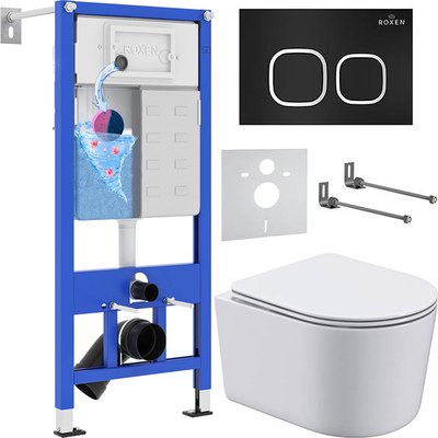 Унитаз подвесной с инсталляцией Roxen StounFix Dual Fresh 917914 - фото