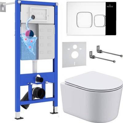 Унитаз подвесной с инсталляцией Roxen StounFix Dual Fresh 918025 - фото