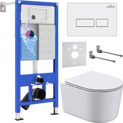 Унитаз подвесной с инсталляцией Roxen StounFix Dual Fresh 920247 - фото