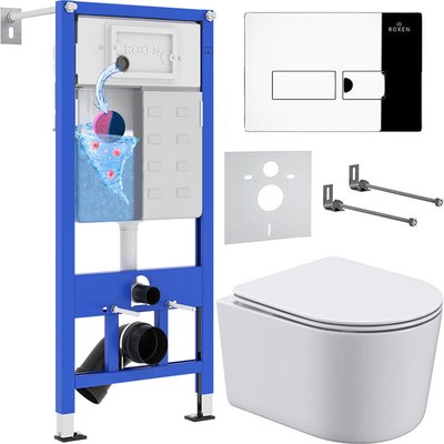 Унитаз подвесной с инсталляцией Roxen StounFix Dual Fresh 932469 - фото