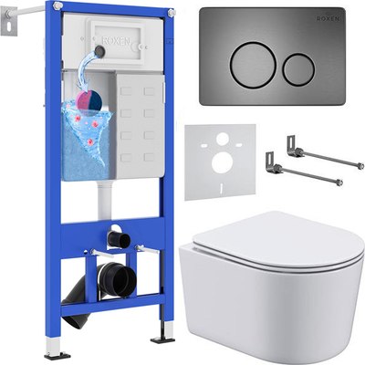 Унитаз подвесной с инсталляцией Roxen StounFix Dual Fresh 963592 - фото