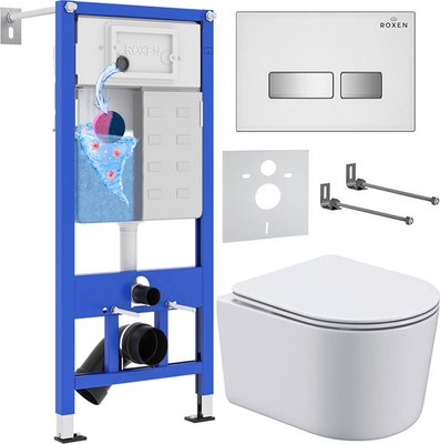 Унитаз подвесной с инсталляцией Roxen StounFix Dual Fresh 964407 - фото