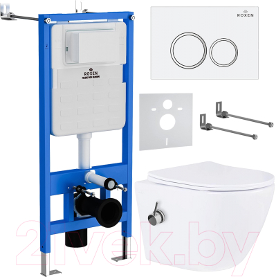Унитаз подвесной с инсталляцией Roxen StounFix Slim 902672 - фото