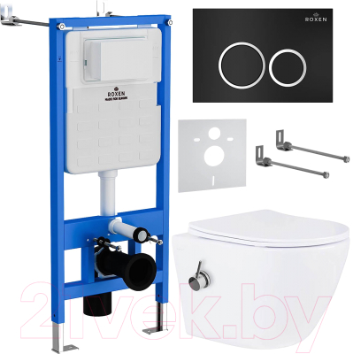 Унитаз подвесной с инсталляцией Roxen StounFix Slim 906342 - фото