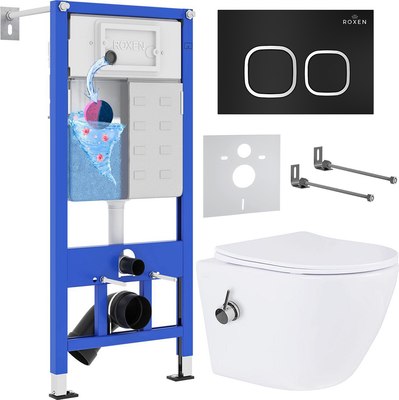 Унитаз подвесной с инсталляцией Roxen StounFix Slim 938621 - фото