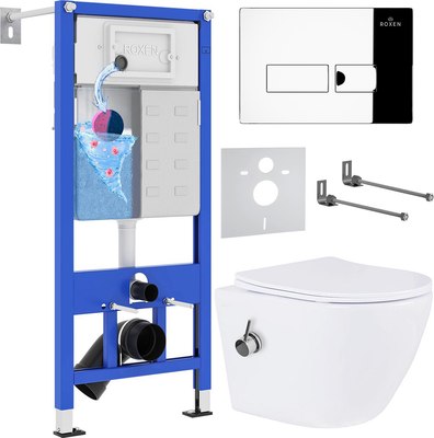 Унитаз подвесной с инсталляцией Roxen StounFix Slim 958812 - фото