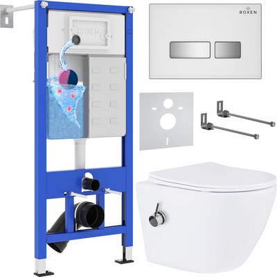 Унитаз подвесной с инсталляцией Roxen StounFix Slim 962866 - фото