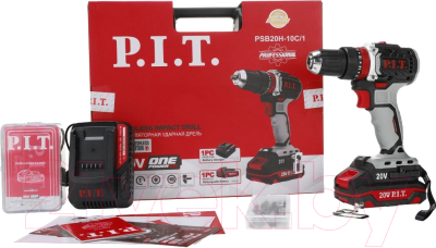 Аккумуляторная дрель-шуруповерт P.I.T PSB20H-10C/1