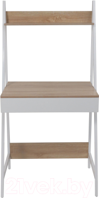 Письменный стол AksHome Shape (светлый дуб/белый металл)