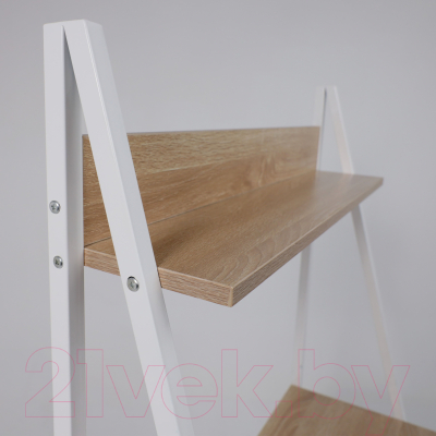 Письменный стол AksHome Shape (светлый дуб/белый металл)