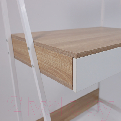 Письменный стол AksHome Shape (светлый дуб/белый металл)