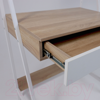 Письменный стол AksHome Shape (светлый дуб/белый металл)