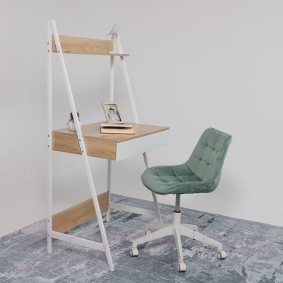 Письменный стол AksHome Shape (светлый дуб/белый металл)