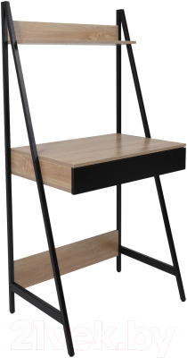 Письменный стол AksHome Shape (светлый дуб/черный металл) - фото