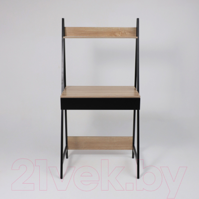 Письменный стол AksHome Shape (светлый дуб/черный металл)