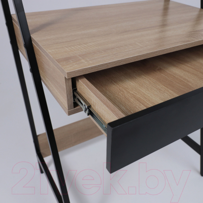 Письменный стол AksHome Shape (светлый дуб/черный металл)