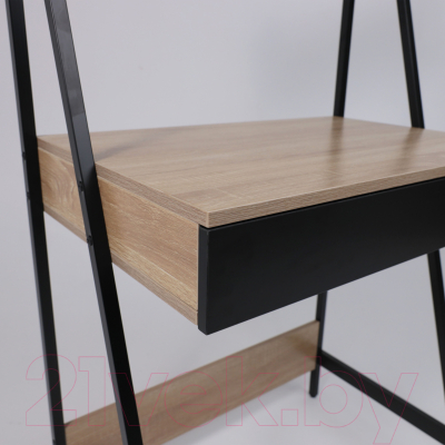 Письменный стол AksHome Shape (светлый дуб/черный металл)