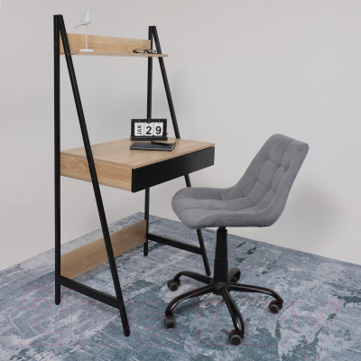 Письменный стол AksHome Shape (светлый дуб/черный металл)