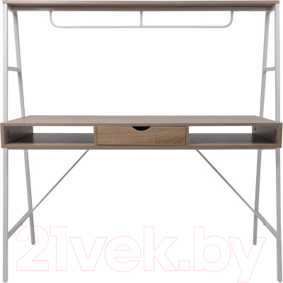 Письменный стол AksHome Vector (светлый дуб/белый металл)