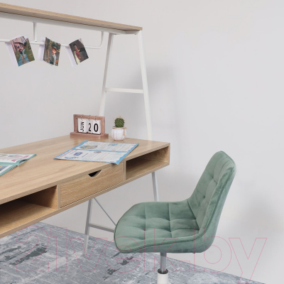 Письменный стол AksHome Vector (светлый дуб/белый металл)