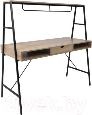 Письменный стол AksHome Vector (светлый дуб/черный металл) - фото