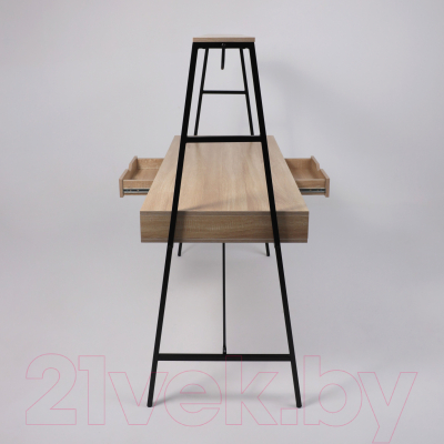 Письменный стол AksHome Vector (светлый дуб/черный металл)