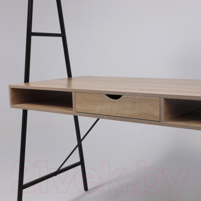Письменный стол AksHome Vector (светлый дуб/черный металл)
