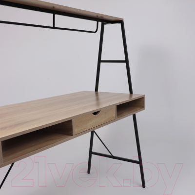 Письменный стол AksHome Vector (светлый дуб/черный металл)