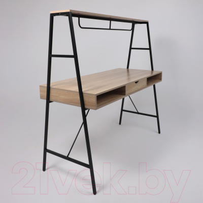 Письменный стол AksHome Vector (светлый дуб/черный металл)