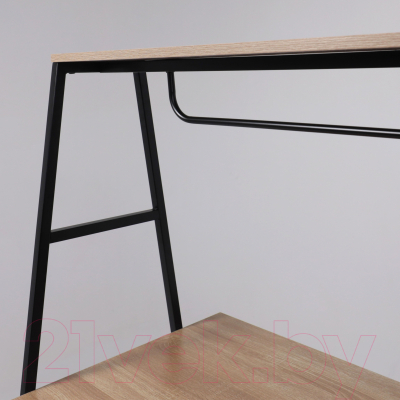 Письменный стол AksHome Vector (светлый дуб/черный металл)