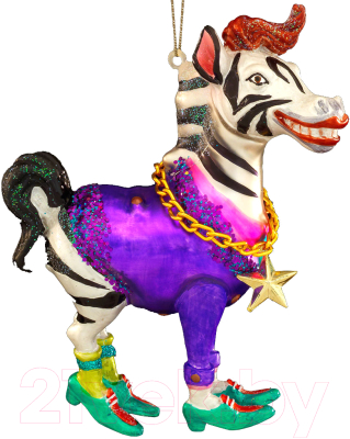 Елочная игрушка Erich Krause Decor. Зебра-стиляга / 43750 - фото
