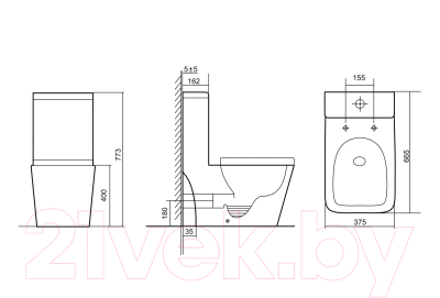 Унитаз напольный Triton Pro Mono MO-8706 (с сиденьем и арматурой)