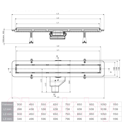 Трап для душа Pestan Bettoserb Frameless 750 331180 / 13701321