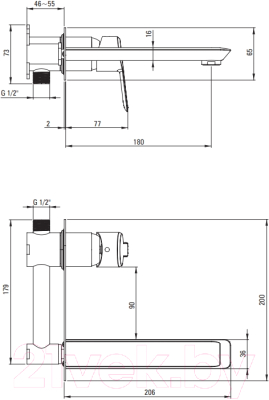Смеситель Deante Arnika BQA R54L (золото)
