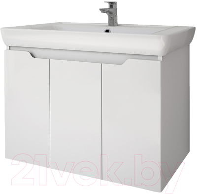 Тумба под умывальник Dreja Q Plus D 80 / 99.1006 (белый глянец) - фото