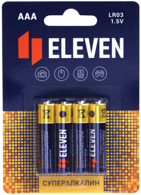 Комплект батареек Eleven Super AAA LR03 алкалиновые BC4