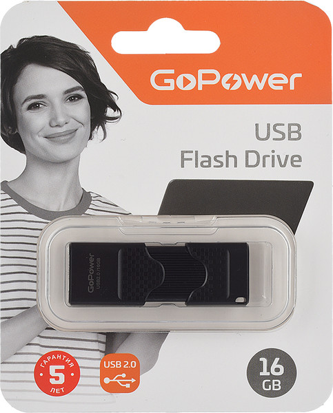 USB flash накопитель GoPower Slider 16GB USB2.0 / 00-00025963