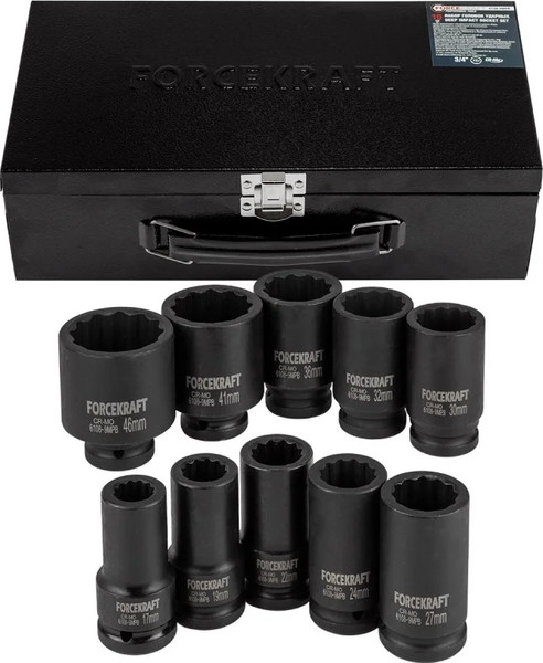 Набор головок слесарных ForceKraft FK-6108-9MPB - фото