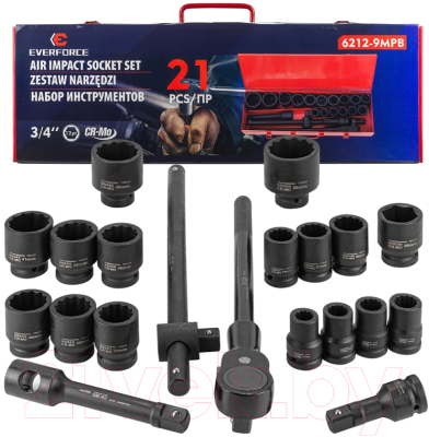 Универсальный набор инструментов Everforce EF-6212-9MPB - фото