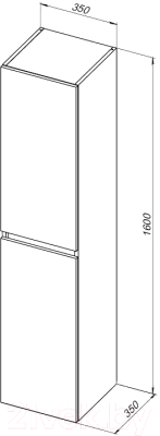 Шкаф-пенал для ванной Aquanet Вега 35 / 329126