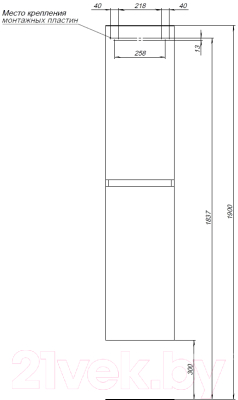 Шкаф-пенал для ванной Aquanet Вега 35 / 329126