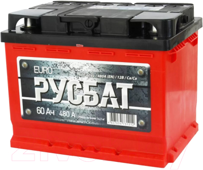 Автомобильный аккумулятор Русбат Евро 480А / 6CT-60VL 1