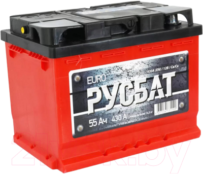 Автомобильный аккумулятор Русбат Евро 430А / 6СТ-55VL 0 - фото