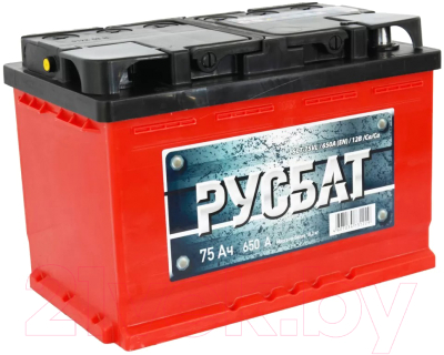 Автомобильный аккумулятор Русбат Рус 650А / 6CT-75VL 1 - фото