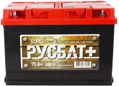 Автомобильный аккумулятор Русбат Евро 680А / 6CT-75VL 0