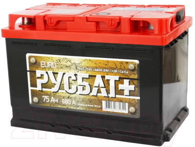Автомобильный аккумулятор Русбат Евро 680А / 6CT-75VL 0
