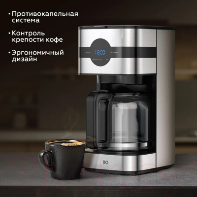 Капельная кофеварка BQ CM2002 (стальной/черный)