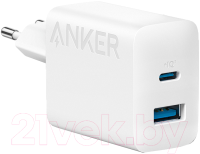 Адаптер питания сетевой Anker 312 20W Wall Charger 2 Ports / ANK-A2348G21-WT - фото