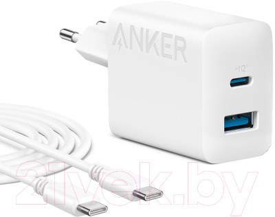 Зарядное устройство сетевое Anker 312 20W Wall Charger 2 Ports + C / ANK-B2348G21-WT - фото