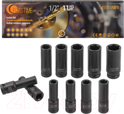 Набор головок слесарных Forstime FT-4117-5MPB - фото